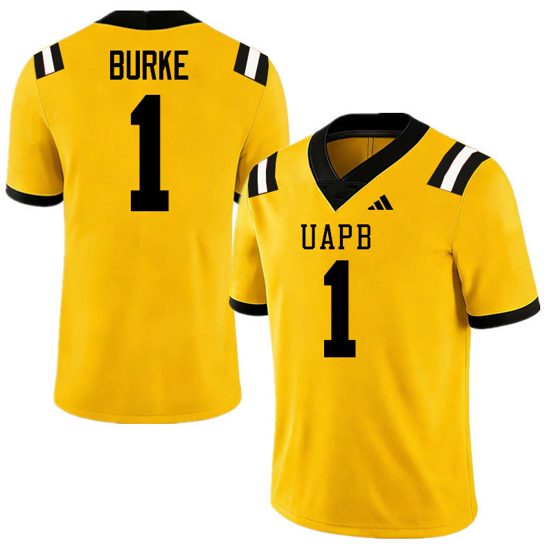 Arkansas-Pine Bluff Golden Lions #1 Kareem Burke College Football Jerseys,Uniforms-Gold